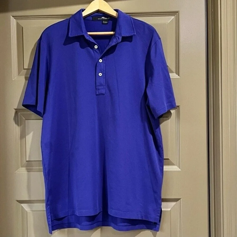 RLX Ralph Lauren Size L Mens Purple Performance Golf Polo Shirt Logo